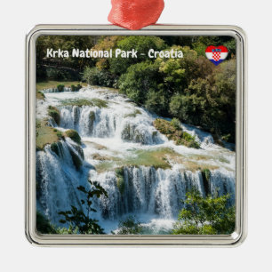 Vattenfall i Krka nationalpark - Dalmatien, Kroati Julgransprydnad Metall
