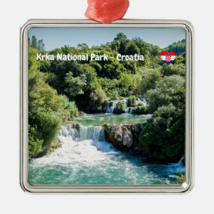 Vattenfall i Krka nationalpark - Dalmatien, Kroati Julgransprydnad Metall