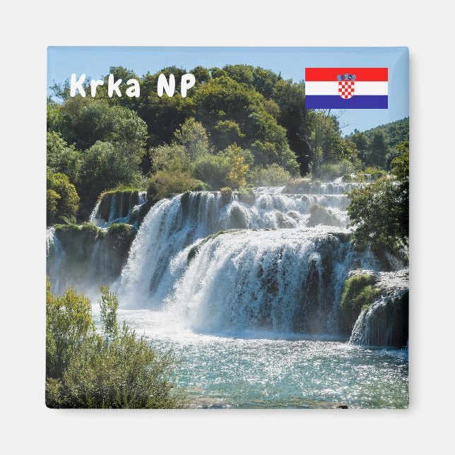 Vattenfall i Krka nationalpark - Dalmatien, Kroati Magnet (Framsidan)