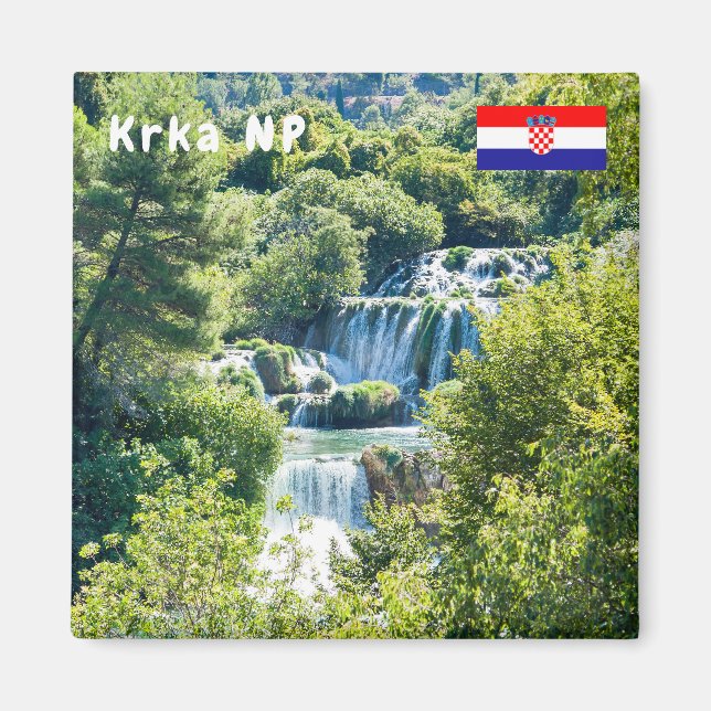 Vattenfall i Krka nationalpark - Dalmatien, Kroati Magnet (Framsidan)