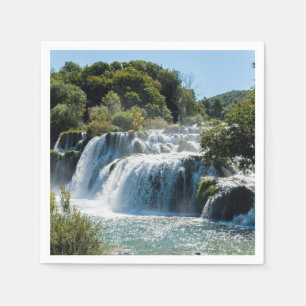Vattenfall i Krka nationalpark - Dalmatien, Kroati Pappersservett