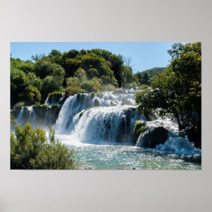 Vattenfall i Krka nationalpark - Dalmatien, Kroati Poster