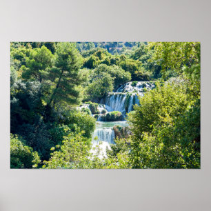 Vattenfall i Krka nationalpark - Dalmatien, Kroati Poster