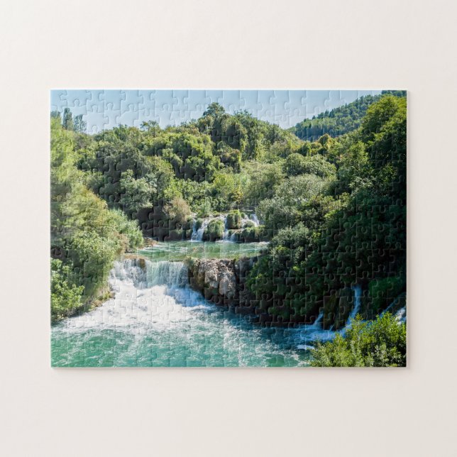 Vattenfall i Krka nationalpark - Dalmatien, Kroati Pussel (Horisontell)