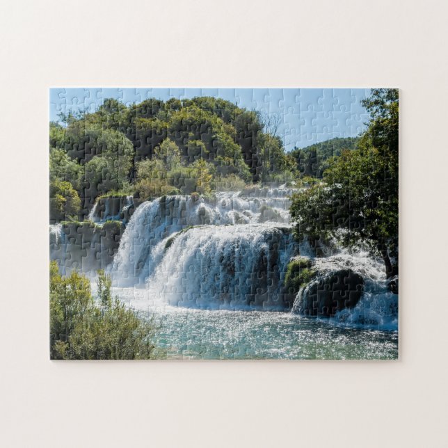 Vattenfall i Krka nationalpark - Dalmatien, Kroati Pussel (Horisontell)