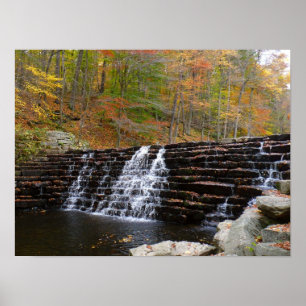 Vattenfall i Laurel Backe State Park I Poster