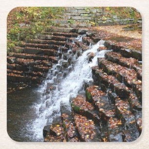 Vattenfall i Laurel Backe State Park II Underlägg Papper Kvadrat