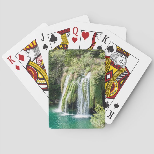 Vattenfall i nationalparken Plitvice - Kroatien Casinokort (Baksidan)