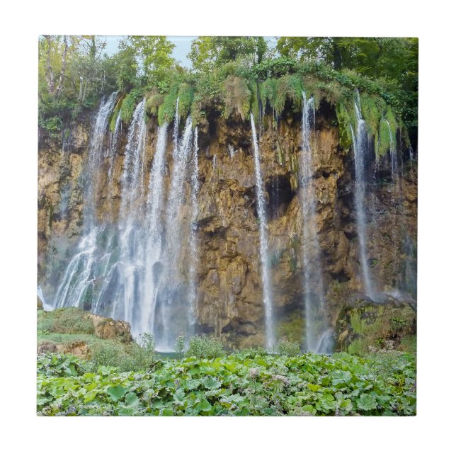 Vattenfall i nationalparken Plitvice - Kroatien Kakelplatta (Framsidan)