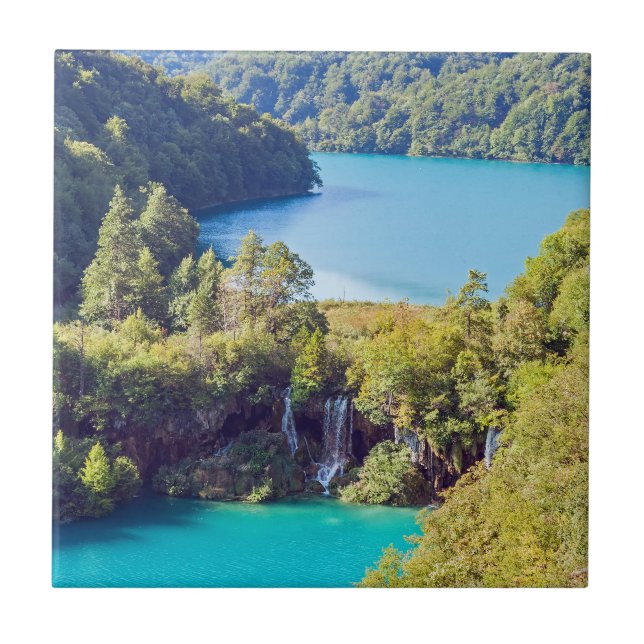 Vattenfall i nationalparken Plitvice - Kroatien Kakelplatta (Framsidan)