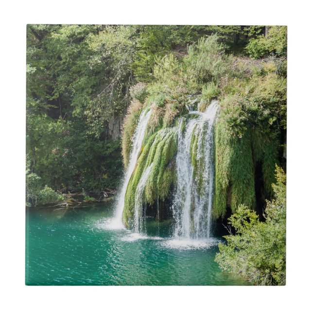 Vattenfall i nationalparken Plitvice - Kroatien Kakelplatta (Framsidan)