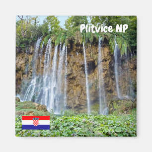 Vattenfall i nationalparken Plitvice - Kroatien Magnet