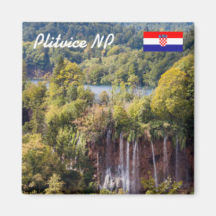 Vattenfall i nationalparken Plitvice - Kroatien Magnet