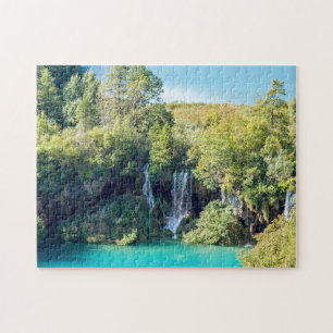 Vattenfall i nationalparken Plitvice - Kroatien Pussel