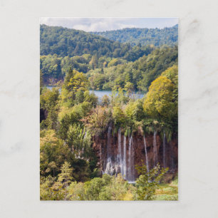 Vattenfall i nationalparken Plitvice - Kroatien Vykort