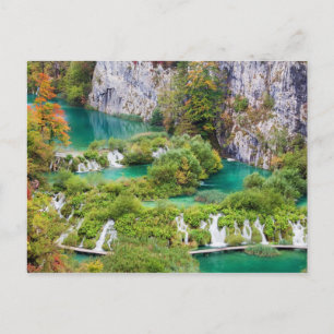 Vattenfall i nationalparken Plitvice Sjöar Vykort