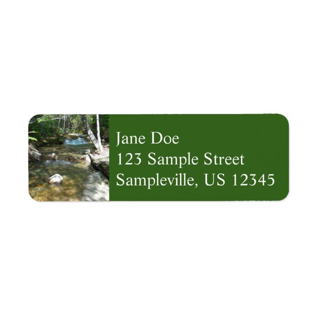 Vattenfall i Pemigewasset River III Returadress Etikett (Framsidan)
