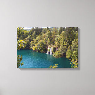 Vattenfall i Plitvice nationalpark - Kroatien Canvastryck