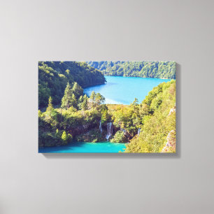 Vattenfall i Plitvice nationalpark - Kroatien Canvastryck