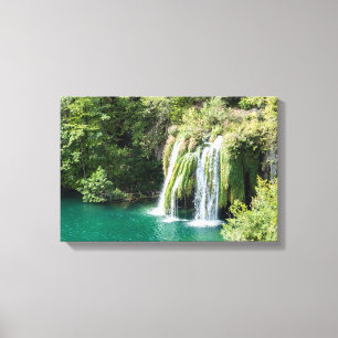 Vattenfall i Plitvice nationalpark - Kroatien Canvastryck