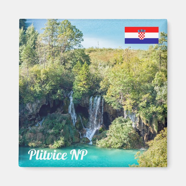 Vattenfall i Plitvice nationalpark - Kroatien Magnet (Framsidan)