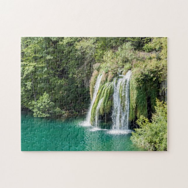Vattenfall i Plitvice nationalpark - Kroatien Pussel (Horisontell)