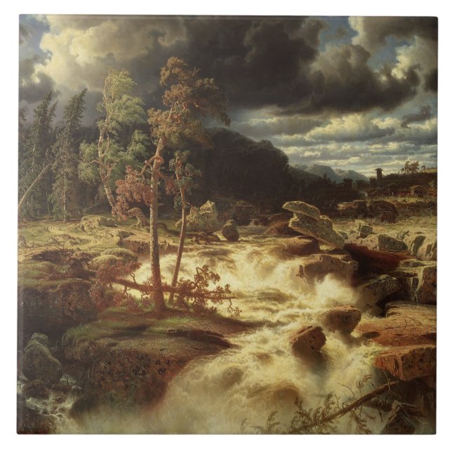 Vattenfall i Sverige (av Marcus Larson) Kakelplatta (Framsidan)