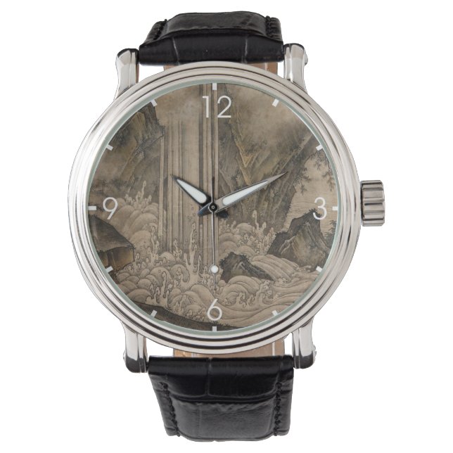 Vattenfall (japansk landskapskonst) (Kano Motonobu Armbandsur (Framsida)