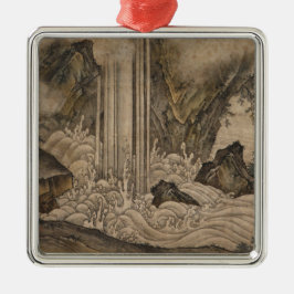 Vattenfall (japansk landskapskonst) (Kano Motonobu Julgransprydnad Metall