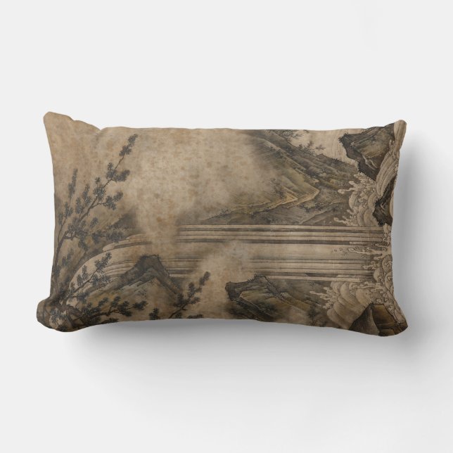 Vattenfall (japansk landskapskonst) (Kano Motonobu Lumbarkudde (Framsida)