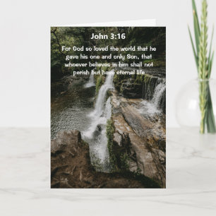 Vattenfall John 3:16 Bibelvers Välkomstkort Kort