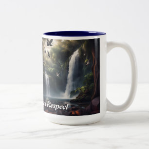 Vattenfall kaffe mugg med dagligt mantra