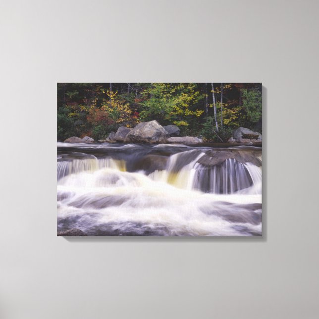 Vattenfall, Kancamagus Highway, Vit Canvastryck (Framsida)