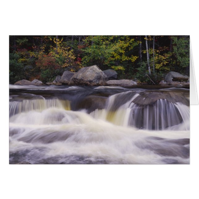 Vattenfall, Kancamagus Highway, Vit Hälsningskort (Framsidan Horizontal)