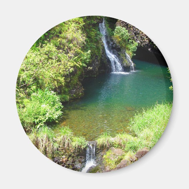 Vattenfall längs vägen till Hana, Maui, Hawaii Magnet (Framsidan)
