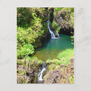 Vattenfall längs vägen till Hana, Maui, Hawaii Vykort