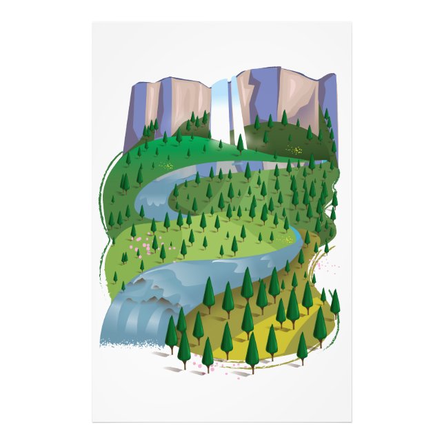 Vattenfall liggande fototryck (Framsidan)