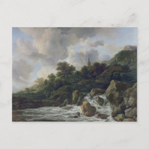 Vattenfall nära en by, c.1665-70 vykort