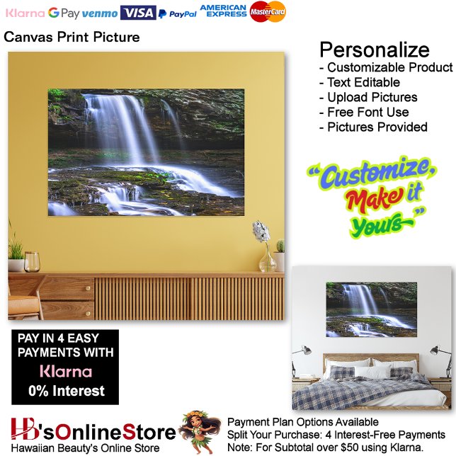 Vattenfall Nature Relaxation Home Office Bild 9 (Waterfalls Nature Relax Home Office Canvas Print Picture 9.)