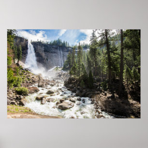 Vattenfall Nevada Fall, Yosemite, CA Poster