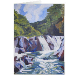 Vattenfall och blå himmel hälsningskort