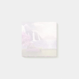 Vattenfall och Cherry Träd vid Sjö Post-it Block