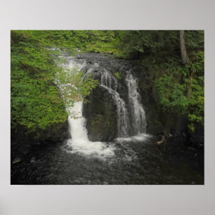 Vattenfall och Grönt Löv Natur Foto Poster