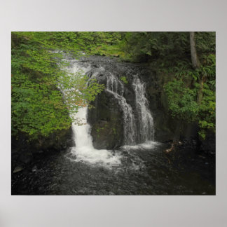 Vattenfall och Grönt Löv Natur Foto Poster