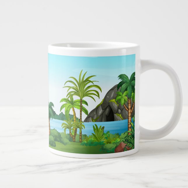 Vattenfall och grottor jumbo mugg (Höger)