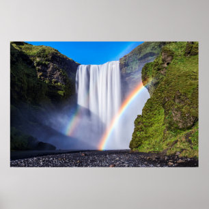 Vattenfall och regnbåge poster