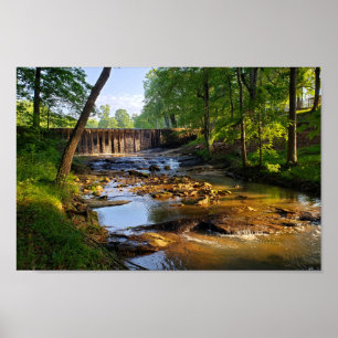 Vattenfall och Stream i centrala North Carolina Poster