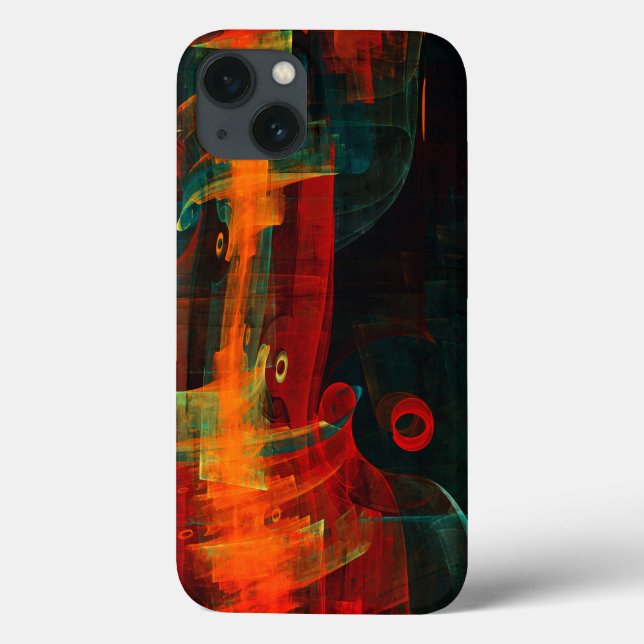 Vattenfall Orange Red Blue Abstrakt Art (Baksida)