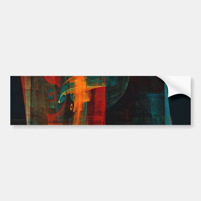 Vattenfall Orange Red Blue Abstrakt Art Bildekal (Framsidan)