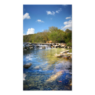 Vattenfall på Barton Bäck i Austin Texas 2 Fototryck
